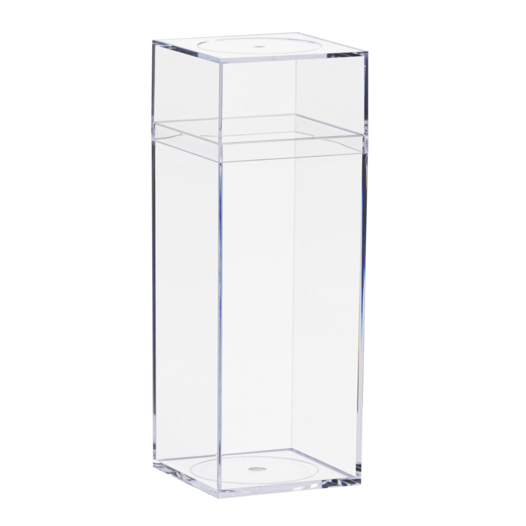Clear Plastic Box - 3 7/16 Square X 4 1/2 Tall - 6 Boxes Per Pack